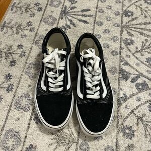 Vans Black and White Low-Top Skate Sneakers